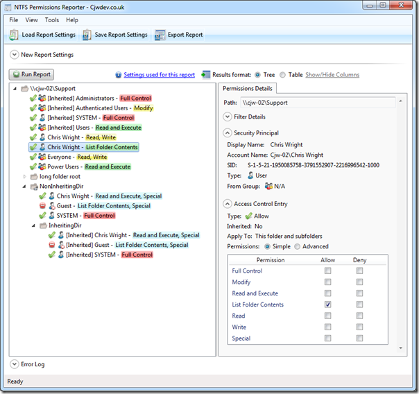 What are the NTFS permissions - NTFS Permissions Reporter