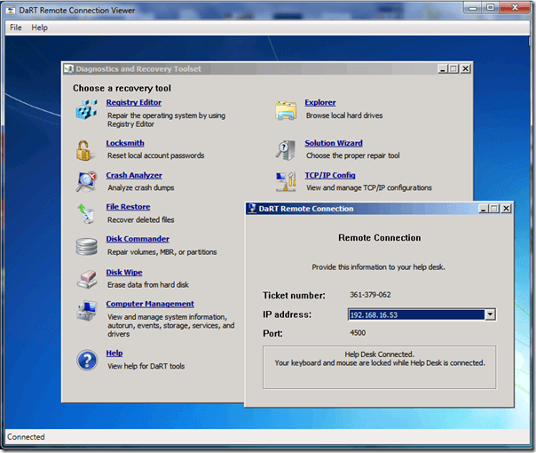 Diagnostics and Recovery Toolset (DaRT)