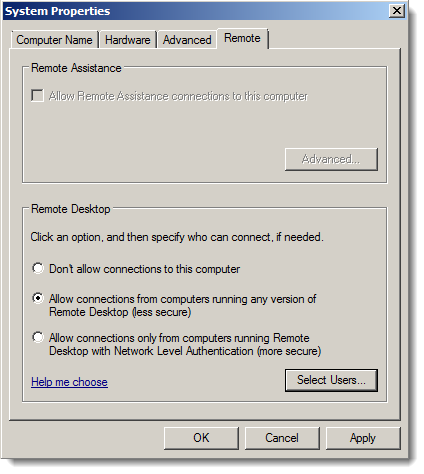 Mac - Remote Desktop Desktop Connection - Enable RDP in Windows Server 2008